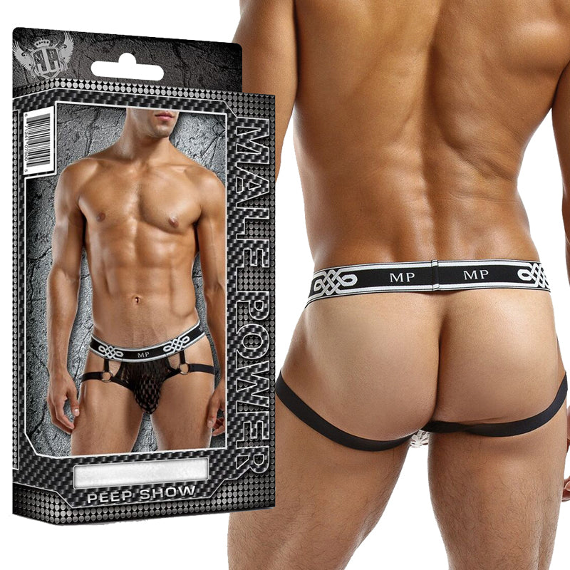 Male Power Peep Show Jock Ring Large/Xtra-Large (Black)