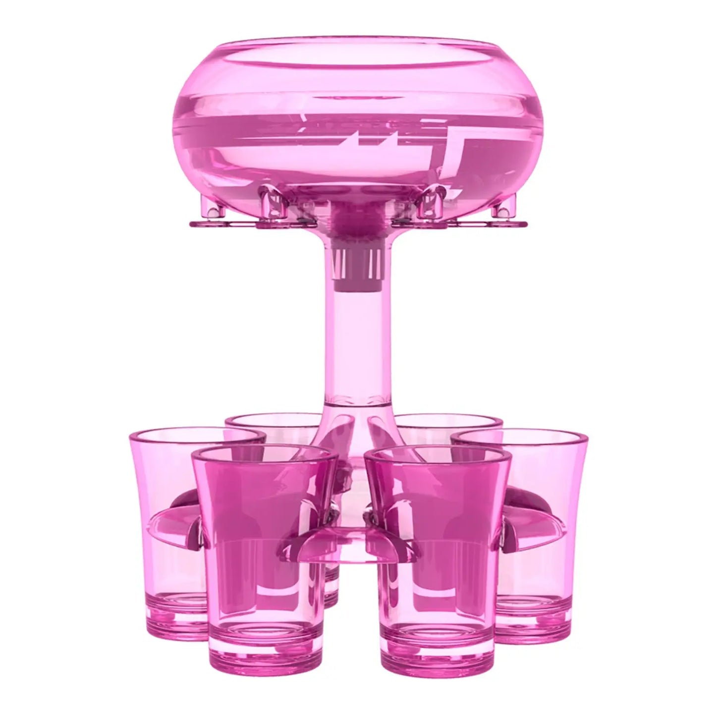   6-Shot Glass Dispenser Holdern PartyPro Wine, Whiskey, Beer Dispenser for Drinking Games and Party Fun Home 