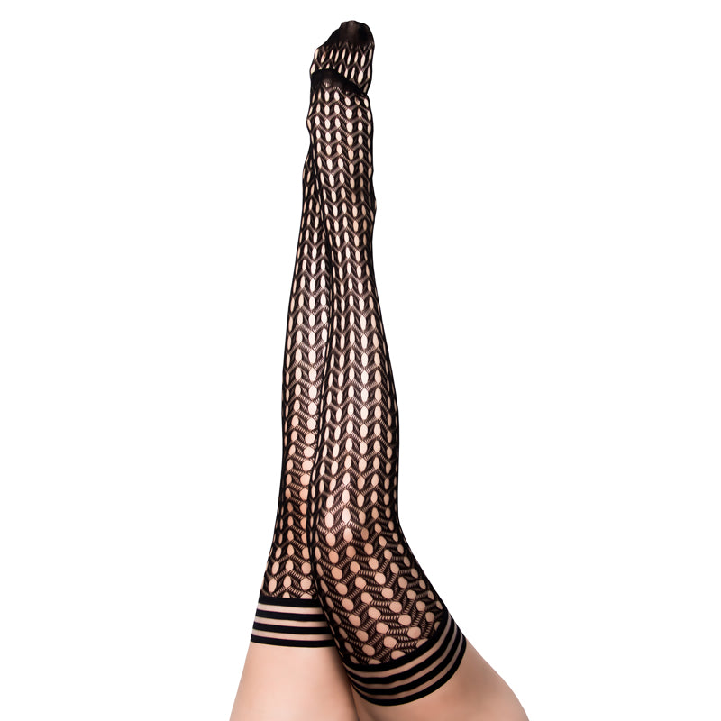 Kixies Mimi Herringbone Fishnet Black Size A