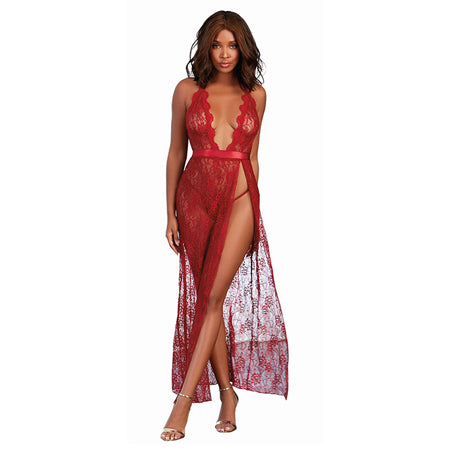 DG Lace Gown & G-String Garnet L