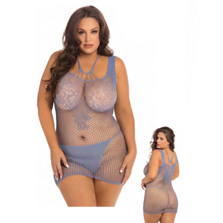 RR Absolutist Lace And Net Dress Blue Q