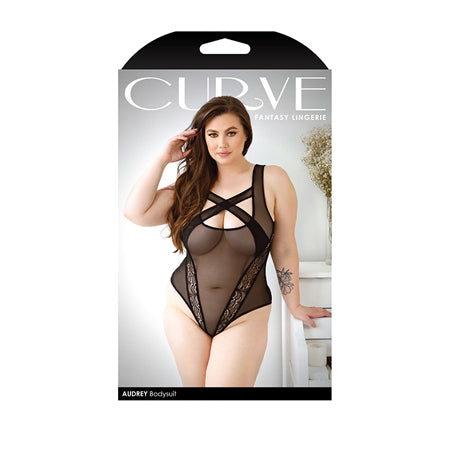 FL CurveAudrey BodysuitSnapClos Blk 1X2X