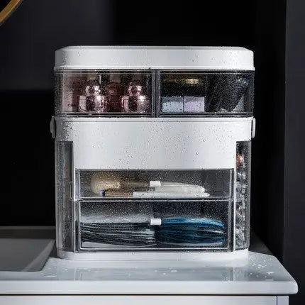   Makeup Organizer with Light Mirror and Jewelry Rack GlowUp Multi-Functional LED Organization 