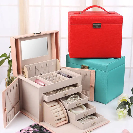   Multifunctional Jewelry Storage Box Large Capacity Jewelry Organizer Jewelry Boxes 