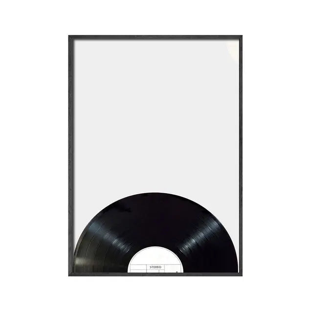   Retro Music Wall Art Black & White Vinyl Record Poster Wall Art 