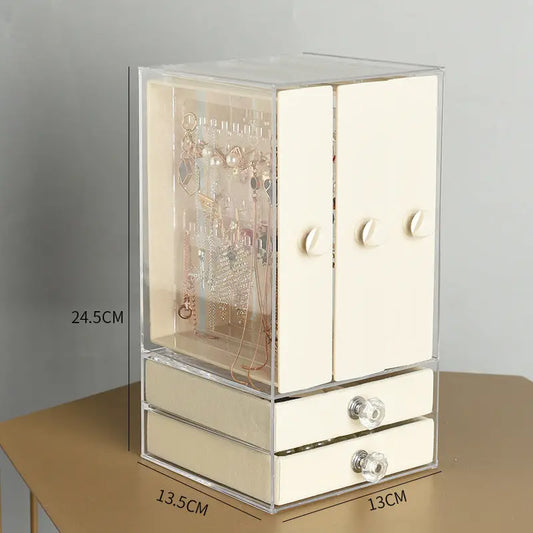   Transparent Jewelry Organizer  Dustproof 3-Layer Jewelry Display Box Jewelry Boxes 